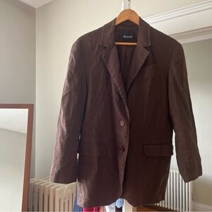 Madewell brown linen blazer